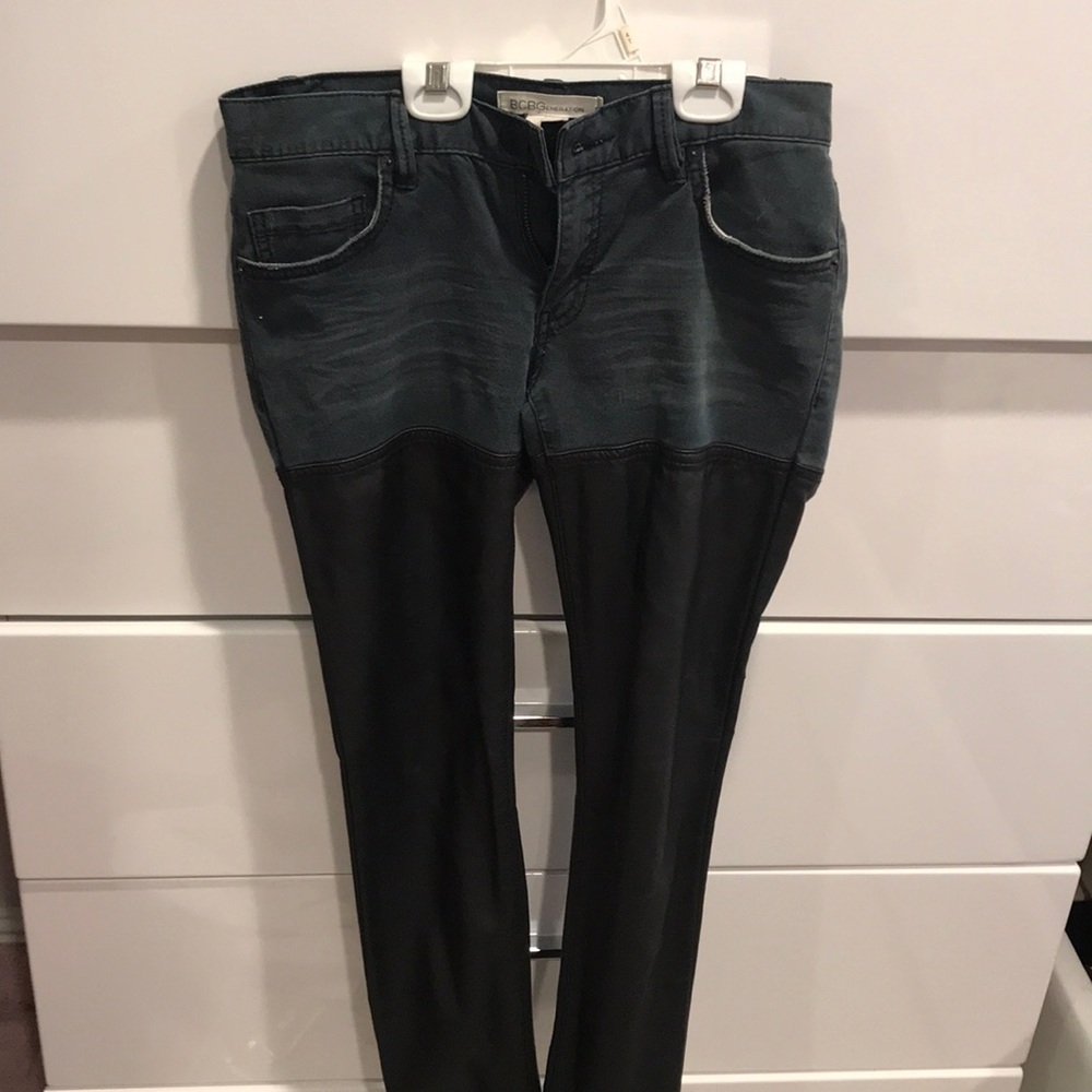 Denim and Leather jeans